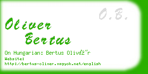 oliver bertus business card